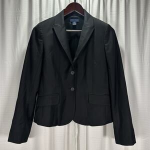 J. Crew Super 120s Wool Blazer Coat Jacket Black Women's Size 10